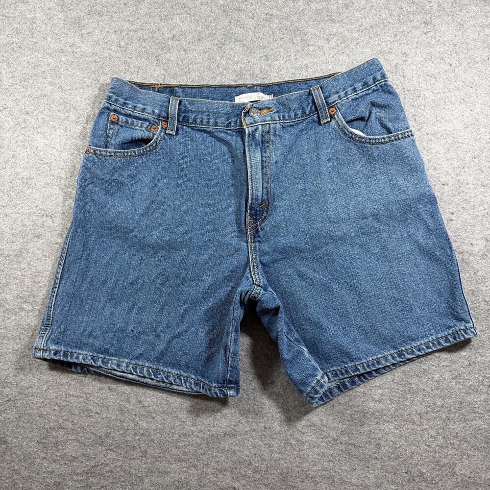 Levi's 550 Relaxed Denim Shorts Jorts Womens 12 Blue Five Pocket Red Tab Classic